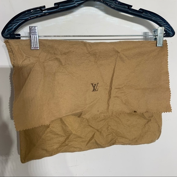 Louis Vuitton vintage dust bag fold over flap tan purse bag medium size - Picture 2 of 6